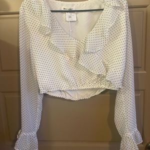 White dotted crop top